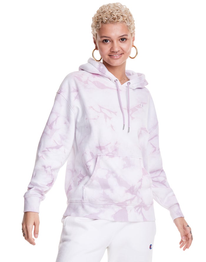 Champion Dame Hættetrøje Hvide/Pink - Galaxy Dye - Danmark IHF-658371